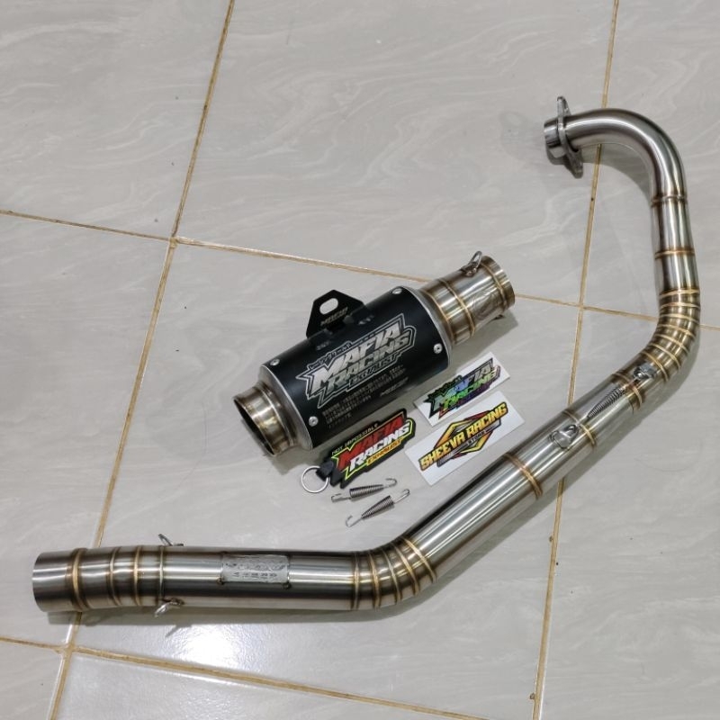 KNALPOT RACING MAFIA FU 150 CARBU FULLSET MP5 MP6 PREDATOR GP1 ROADRACE KHUSUS POSTEP UNDERBONE