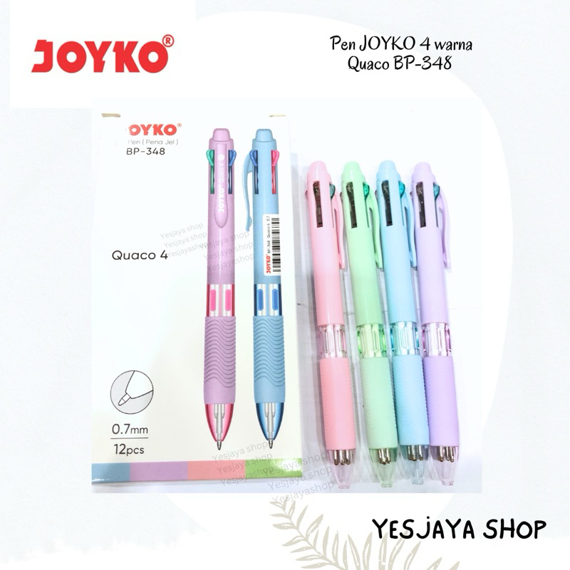 

{1 pc} JOYKO Pen Joyko Quaco Pastel BP 348 / Ballpen 4 warna Joyko BP-348