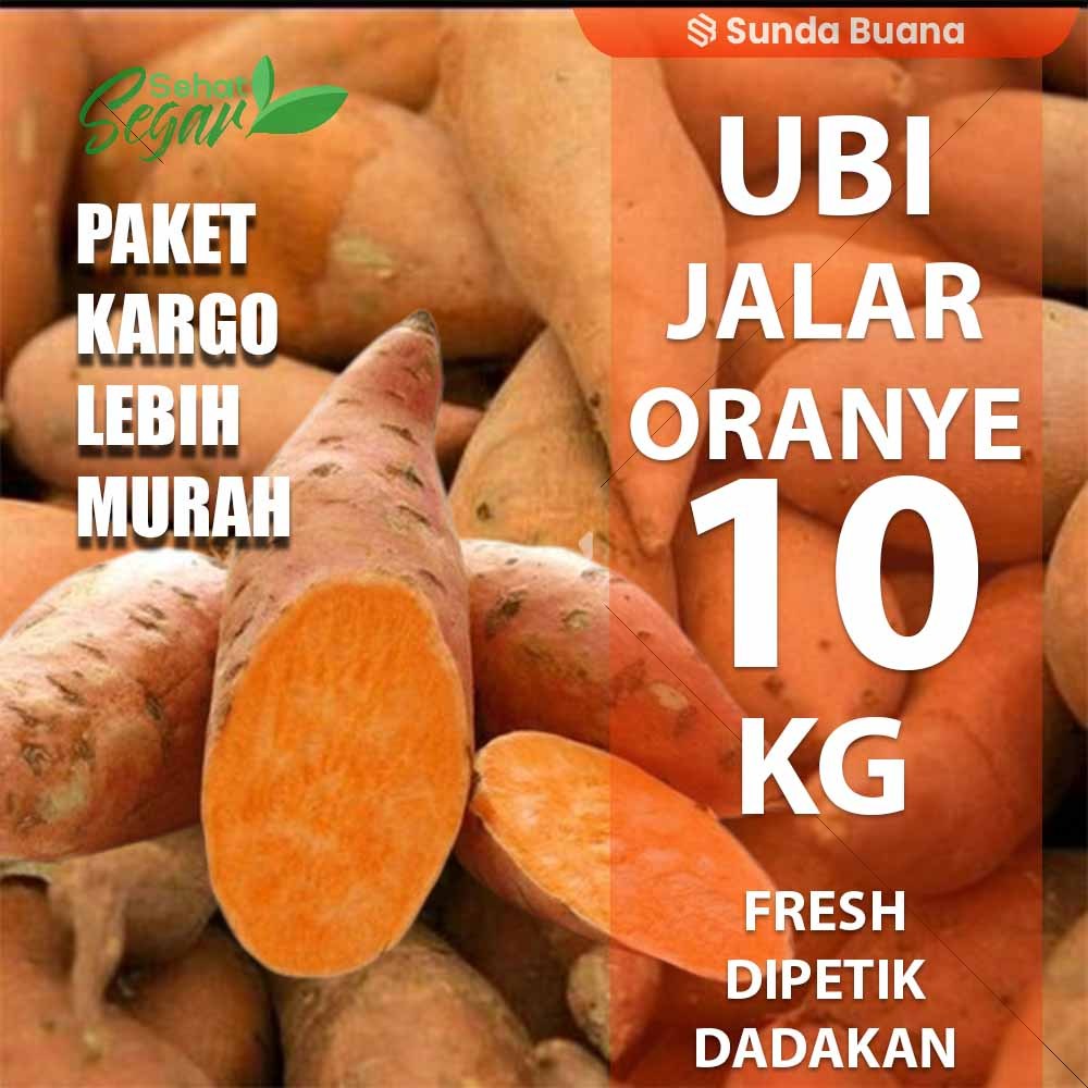 

Paket Kargo Umbi Ubi Jalar Oranye 10 kg fresh kualitas unggu