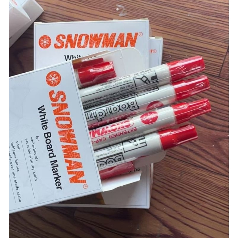 

Spidol snowman boardmarker merah warna merah spidol papan tulis bisa dihapus white board isi 12pcs/box bg-12 BG-12