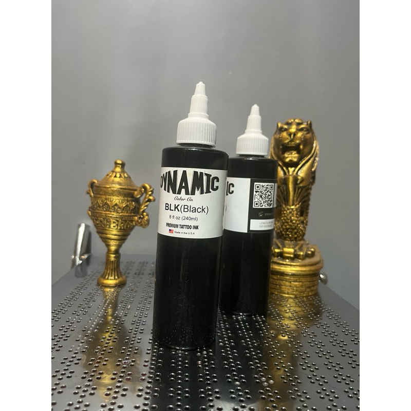 DYNAMIC TATTOO INK BLK (Black) Premium / TINTA TATTOO DYNAMIC BLACK 8oz 240ml / TINTA TATTOO BLACK /