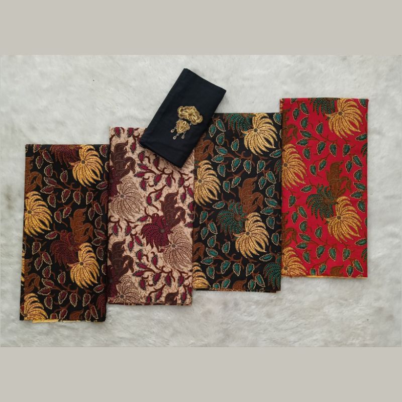 prsd kain batik motif daun bahan Kamen batik katun dua meteran