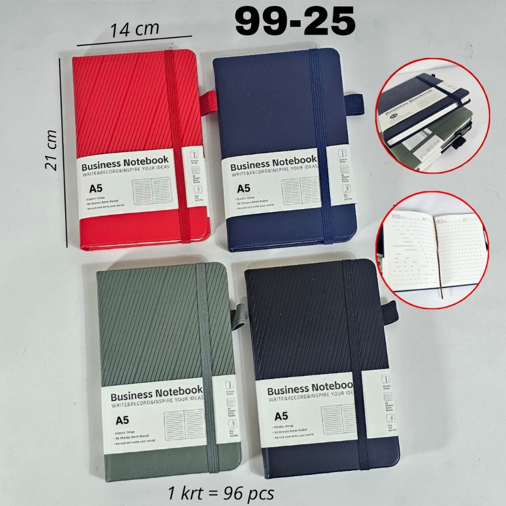 

Buku Notes Catatan Agenda Tali + Lubang Pulpen A5 A6 99-25 99-70 (96 Lembar)