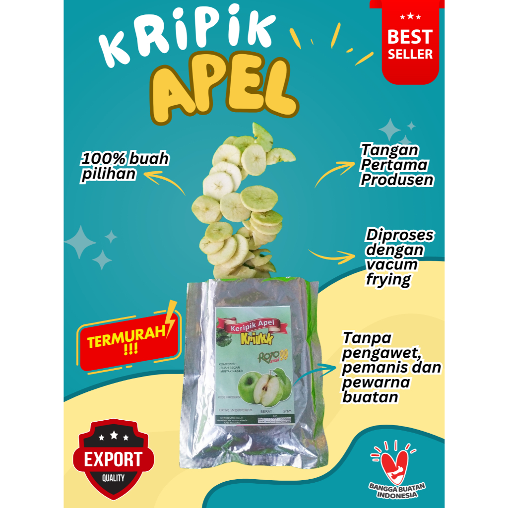 

HARGA RESELLER !! 1 KG KERIPIK / KRIPIK BUAH APEL Khas MALANG BATU Tangan Pertama PRODUSEN ( AMJ FARM )