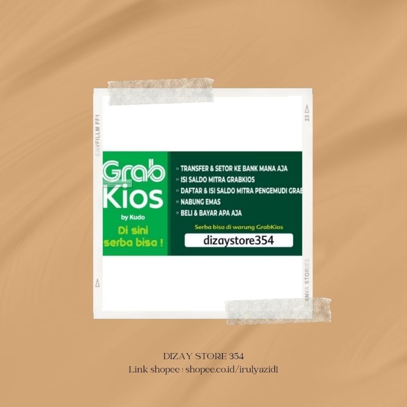 Banner atau Spanduk Mitra GrabKios ukuran 150 x 75 cm