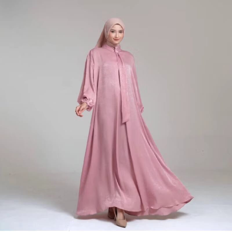 Gamis Santorini Silk Premium Gamis Syar’i Polos Busui Mewah