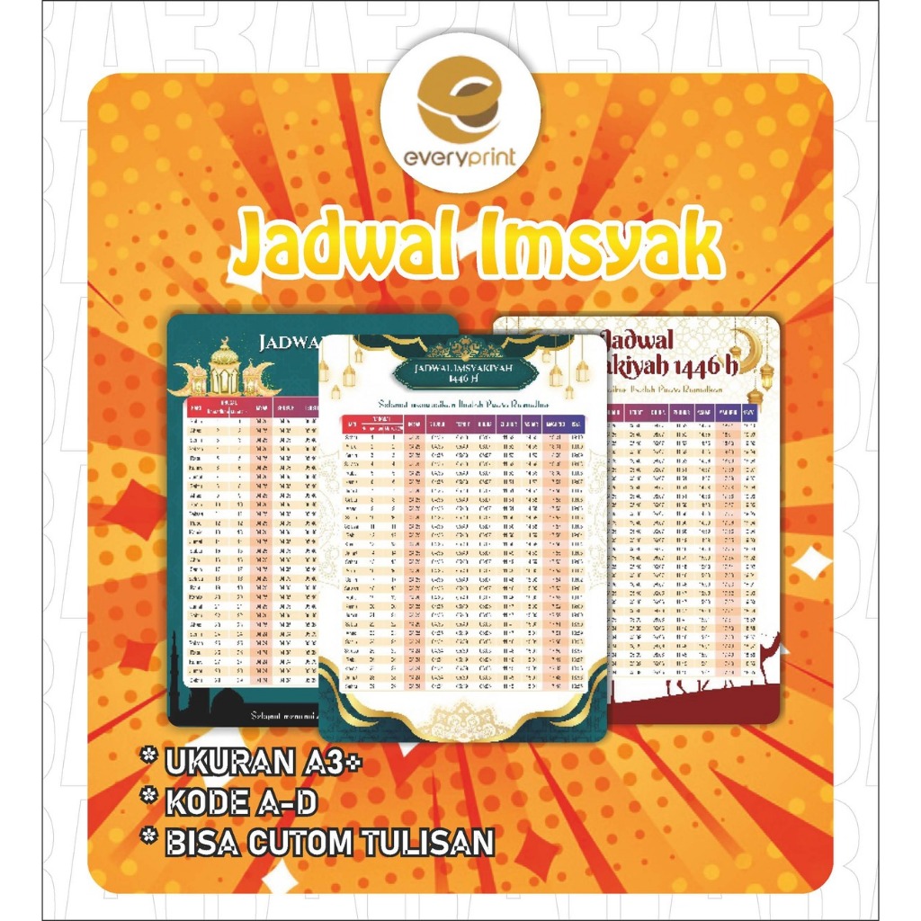 

(A3) Cetak Jadwal Imsakiyah - Ramadhan 1446 / 2025