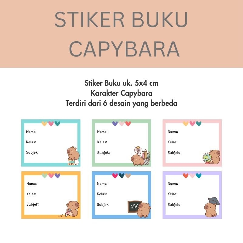 

STICKER BUKU KOSONGAN - CAPYBARA/LABEL STICKER BUKU KOSONGAN