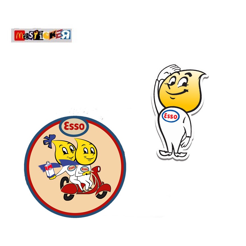 

sticker ESSO graphic logo diecut stiker retro motorsport