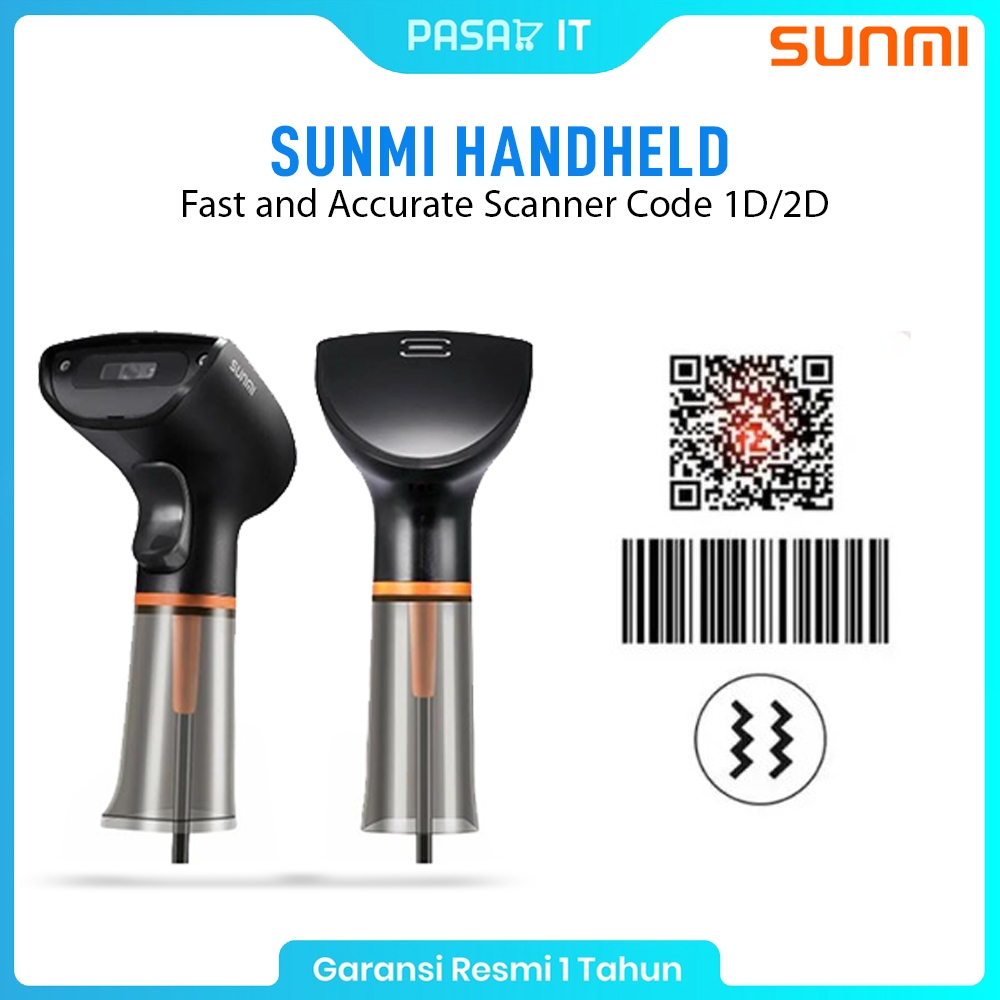 Mesin Scanner Handheld SUNMI 1D/2D | SUNMI Barcode Scanner QR Code 1D 2D