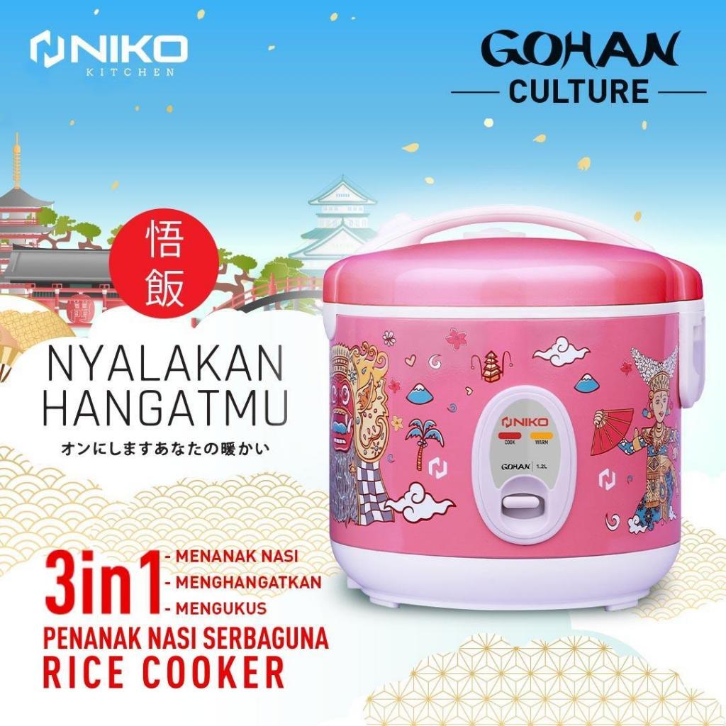 Niko Rice Cooker Low Watt 1.2/1.8 Liter Gohan Series