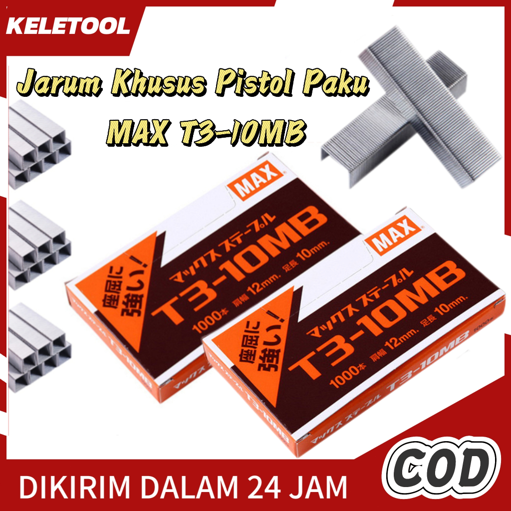 

Max T3-10MB Jarum khusus pistol paku Isi Refill Stapler Tembak Staple Gun