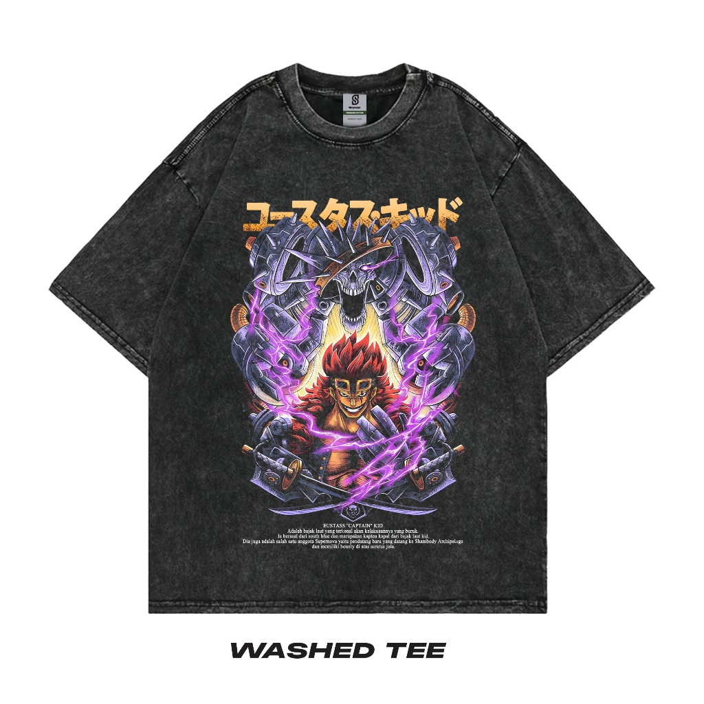 Eustass Kid T-shirt Anime One Piece Oversized Washed Tee