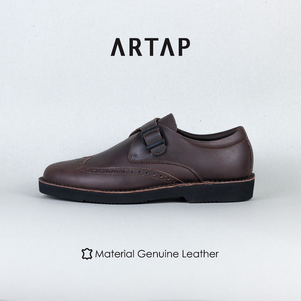 ARTAP - Sepatu Kulit Asli Pria Formal Pantofel - Ranau CH Brown