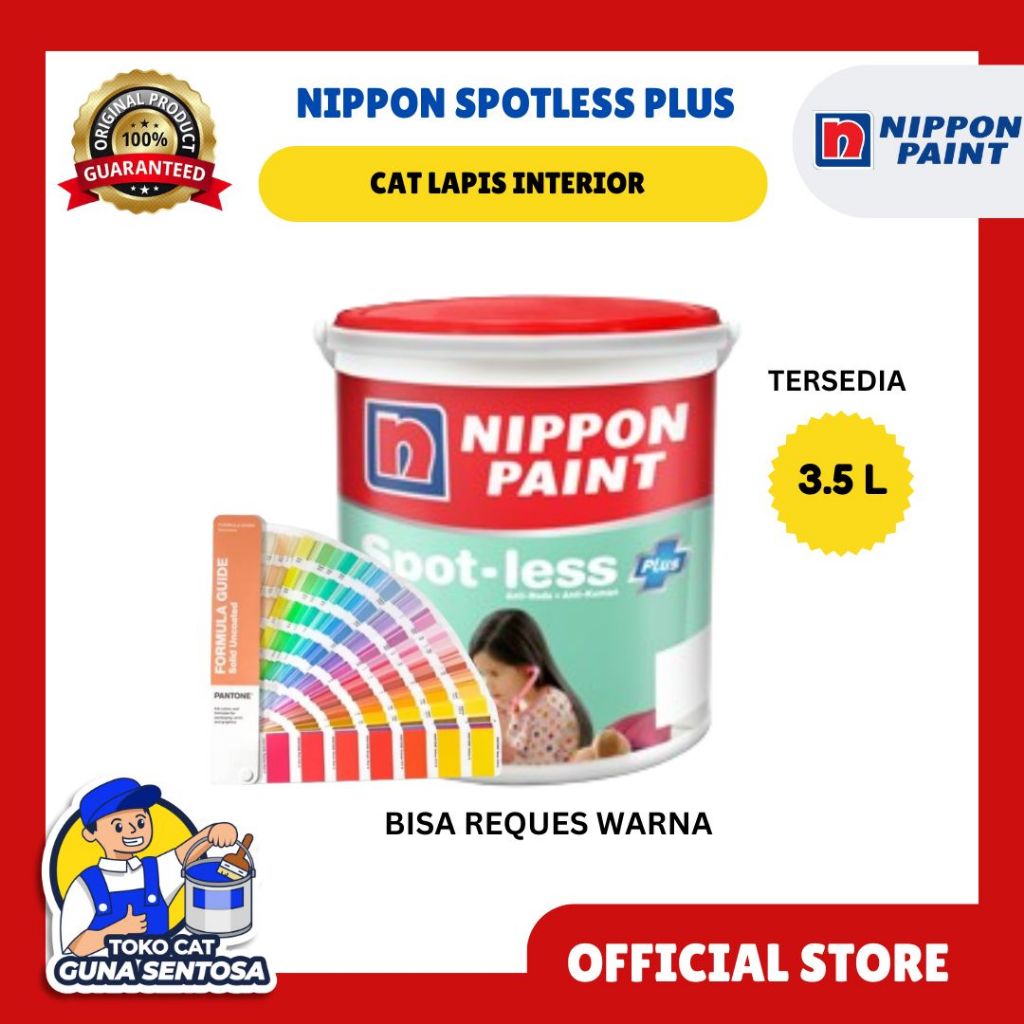 CAT TEMBOK INTERIOR NIPPON PAINT ANTI NODA NIPPON SPOTLESS PLUS 2.5 L