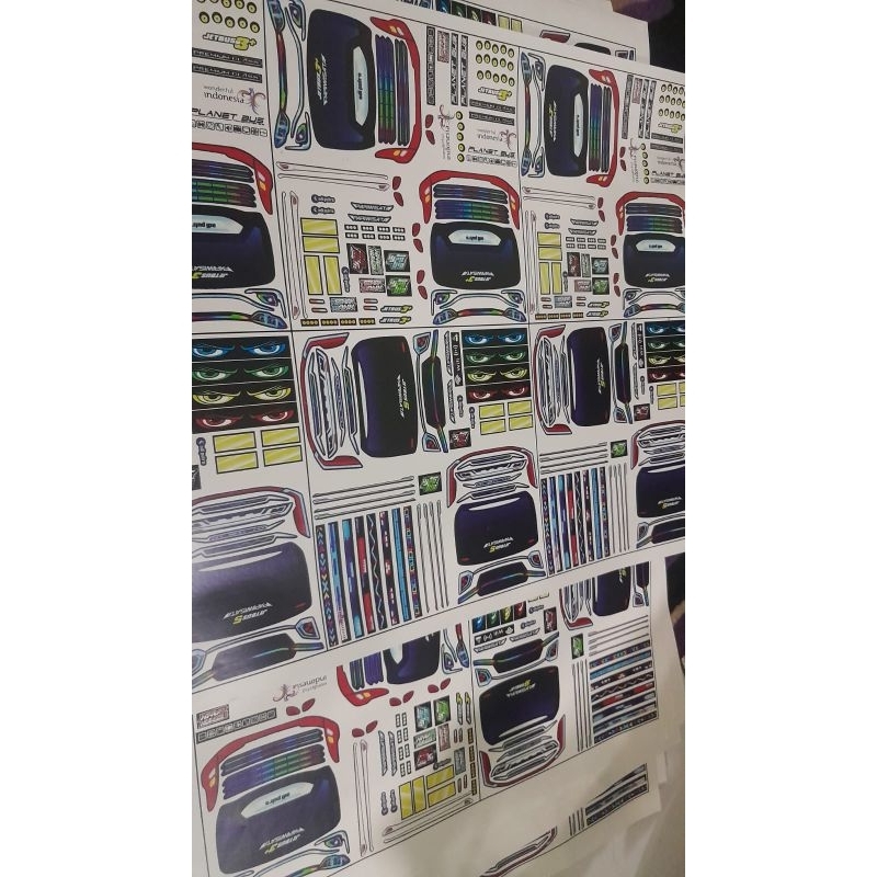 Stiker miniatur bus Basuri jb3 JB5 viral bahan kromo