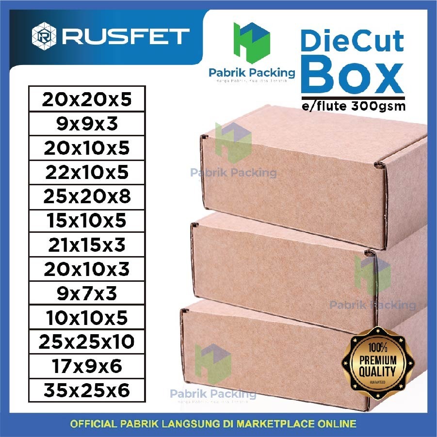 

Kardus Box Diecut Kardus Packing Coklat Kotak Box Kartun Dus Polos Satuan Rusfet