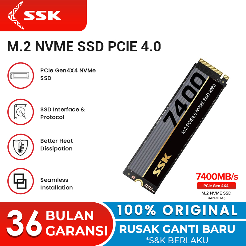 SSK SSD M.2 NVME PCIe 4.0 NVMe SSD 2280 M.2 NVMe Gen4 x4 1TB