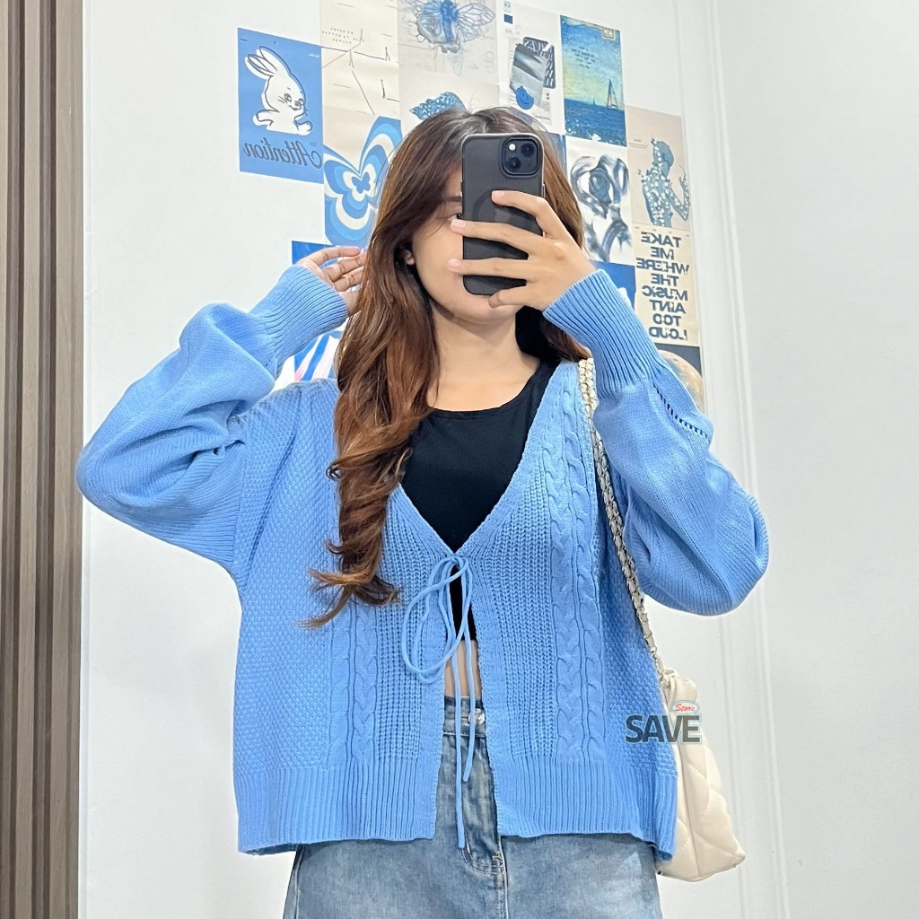 Leora Cardigan Knit Cable - Cardigan Rajut Wanita Motif Cable