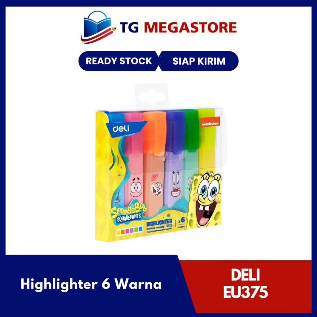 

Highlighter Deli Spongebob Squarepants 6 Warna - EU375