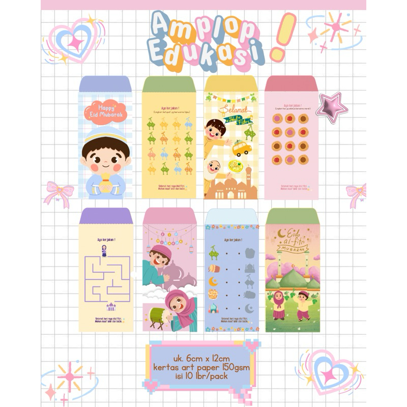 

(By ClapandPlay) Amplop lebaran edukasi anak (bisa custom nama)