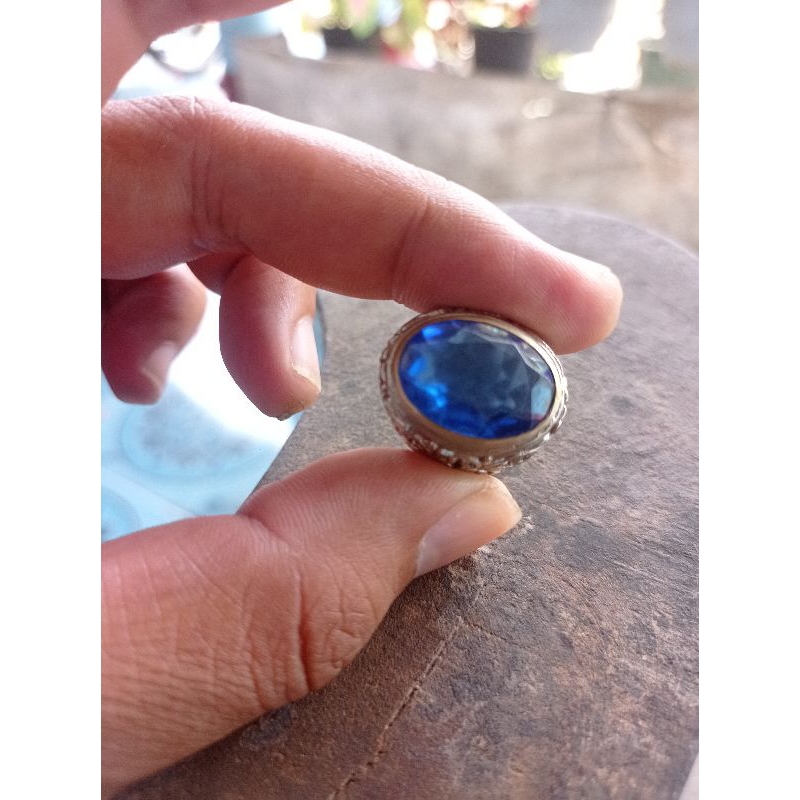batu permata akik king blue safir original