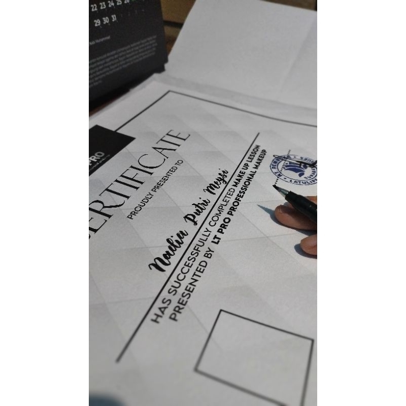 

Penulisan sertifikat