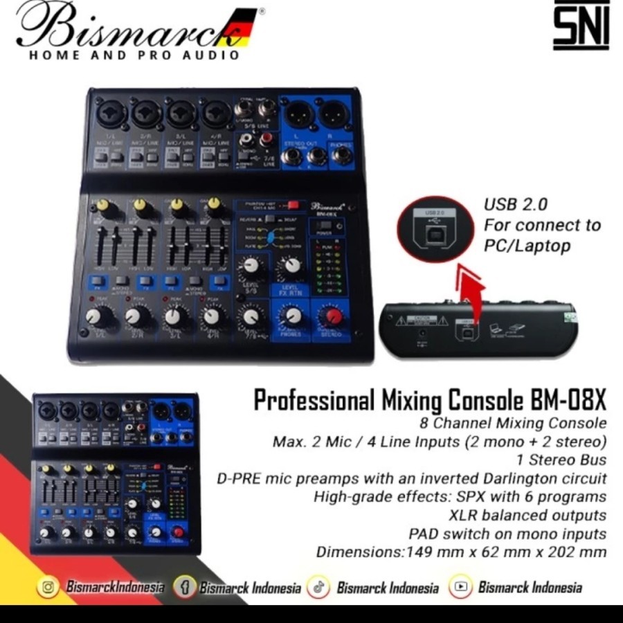 Mixer Audio BISMARCK BM-08X BM 08 X BM08