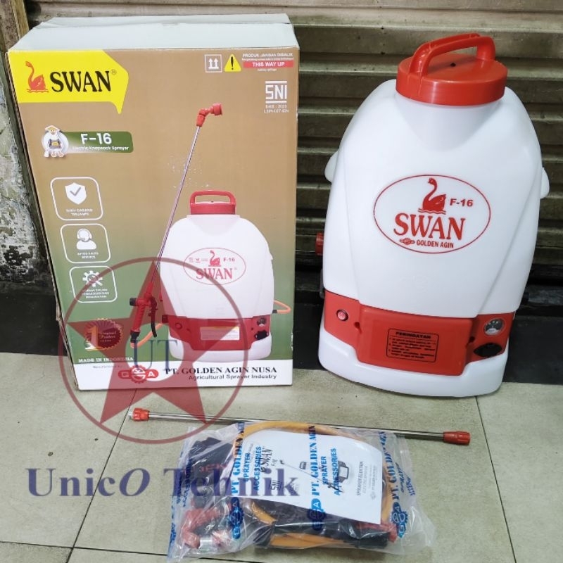Sprayer SWAN F 16 Electric / alat semprot tanaman hama SWAN 16 liter elektrik gendong