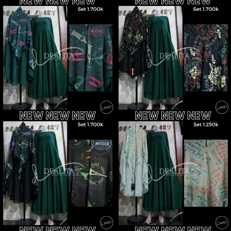 Dress basic Dealita X Sisesa Green Limited gamis