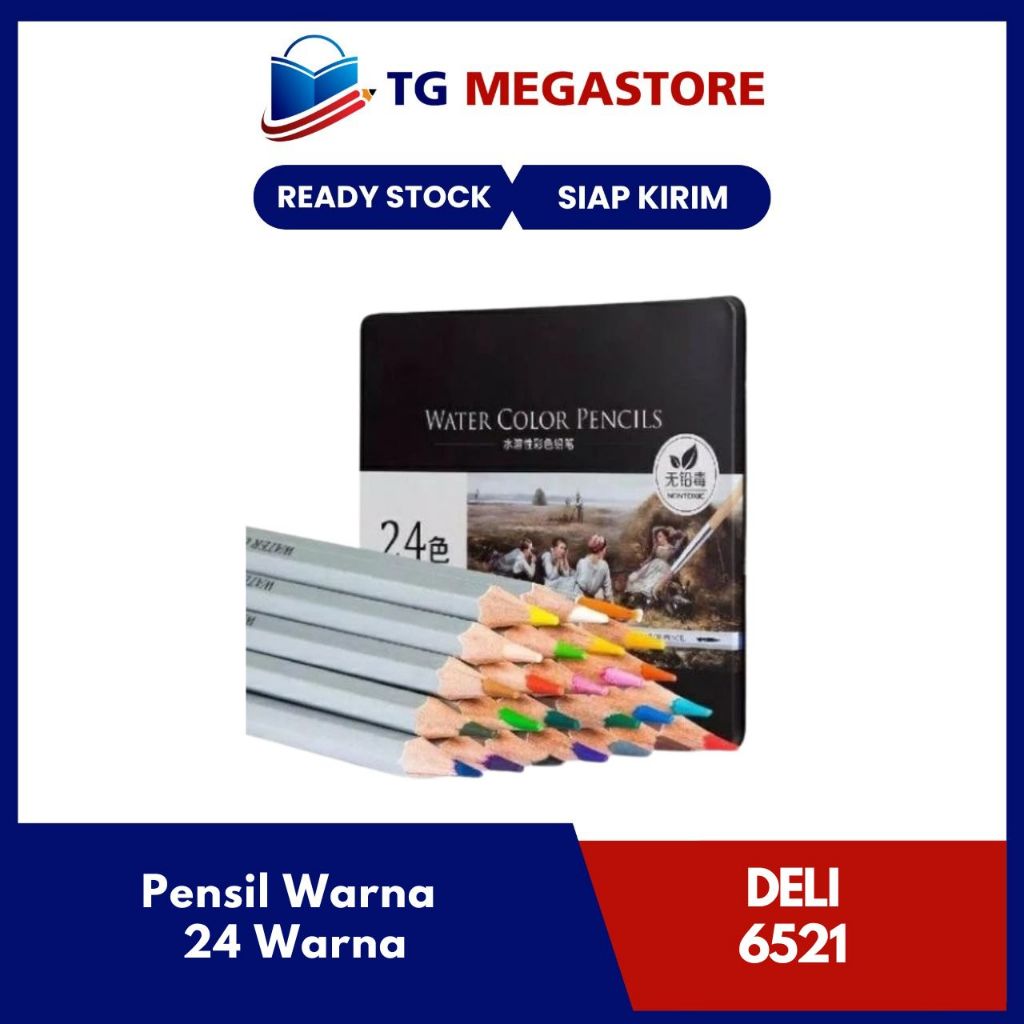 Pensil Warna DELI 24 Warna Water Color Pencils - 6521