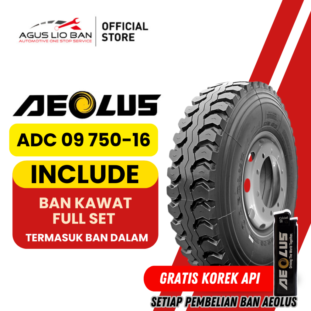 Ban Truk Radial Aeolus ADC09/HN09 750r16 750 r16 (1 Set Lengkap) Tahun Produksi 2026