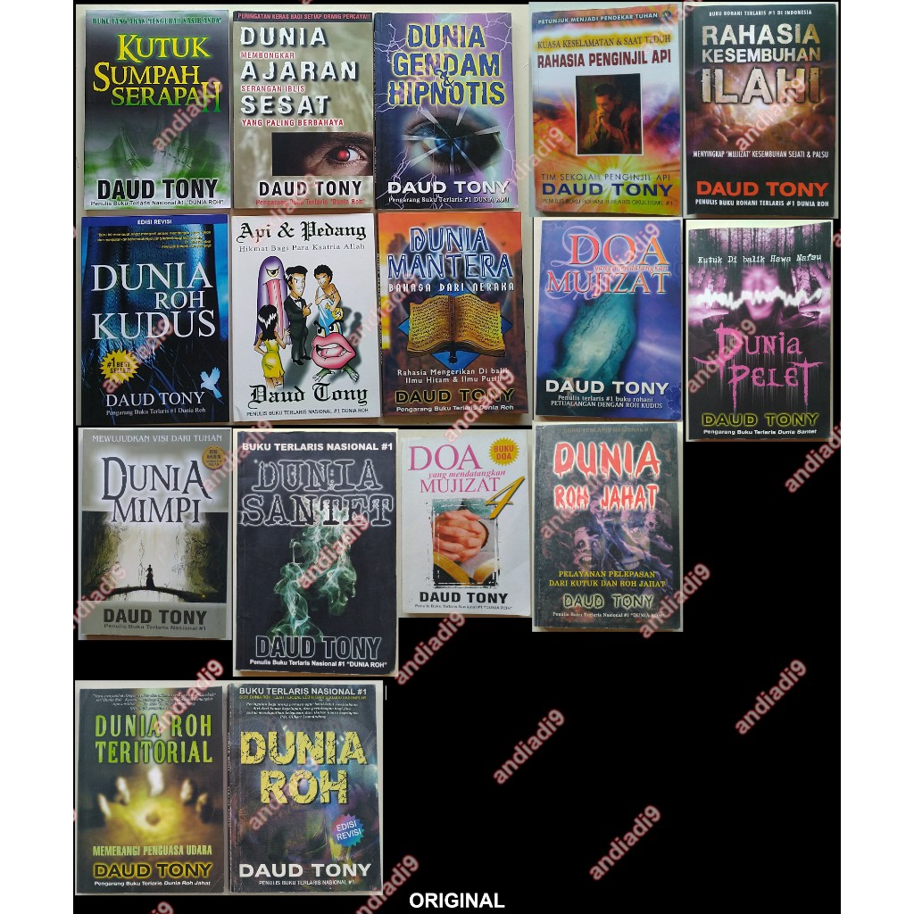 DAUD TONY KUTUK SUMPAH SERAPAH DUNIA AJARAN SESAT GENDAM HIPNOTIS ROH KUDUS API & PEDANG MANTERA MIM