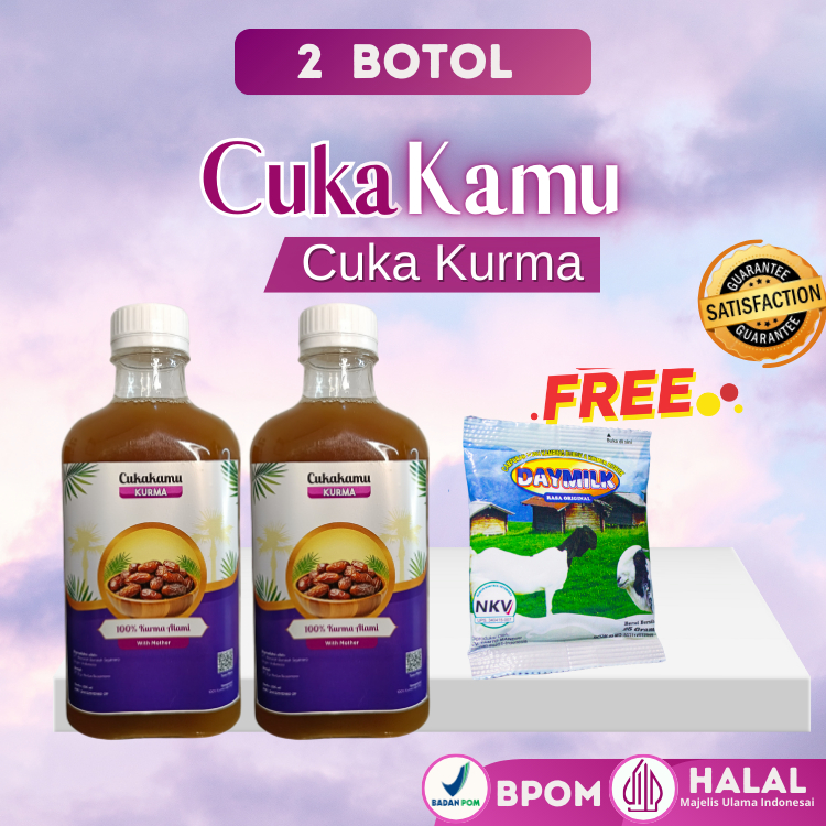 

CUKAKAMU Cuka Kurma Mencerahkan Wajah Putih Bersih Flek Hitam - 2 Botol (Free Daymilk Sachet)