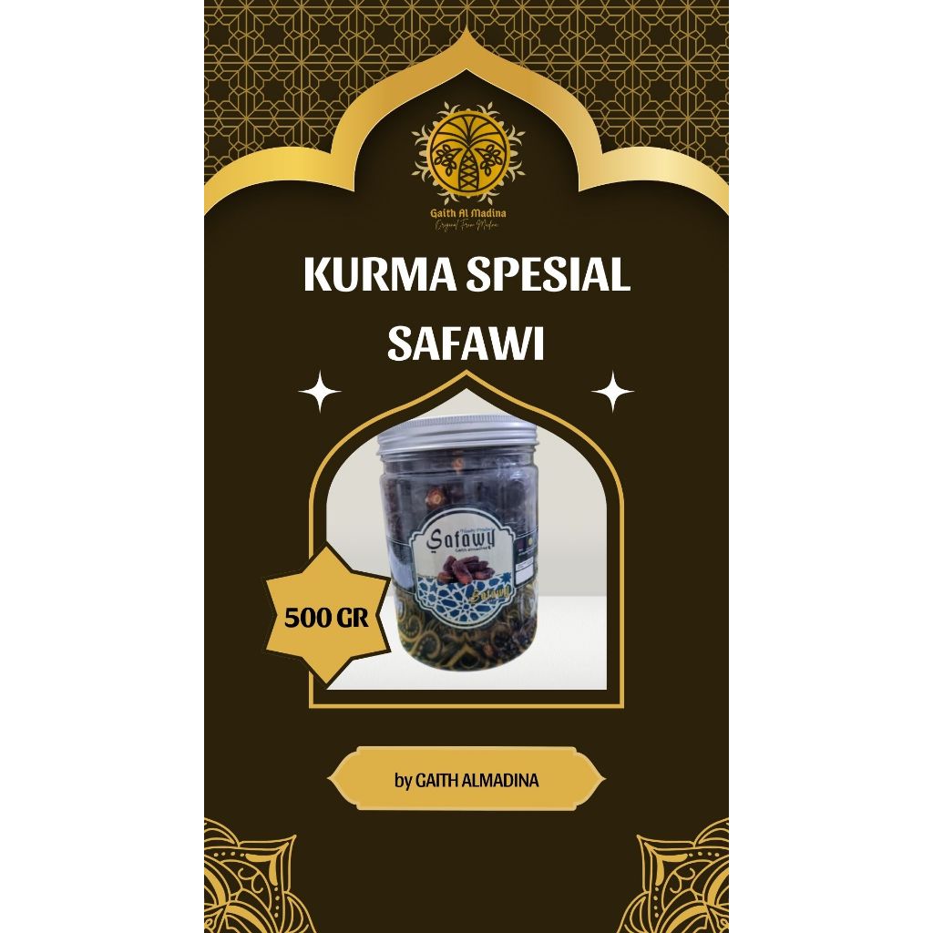 

Kurma Safawi 500gr Gaith Almadina Premium High Quality Asli Madina
