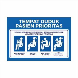 Stiker Tempat Duduk Pasien Prioritas, Sticker Kursi Pasien Prioritas
