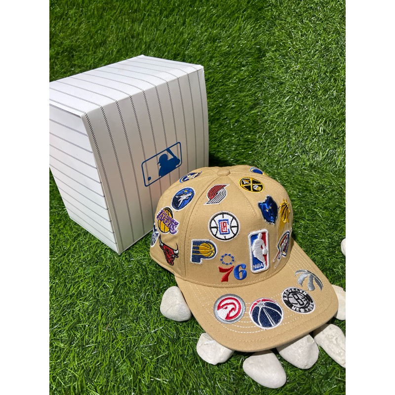 Full Bordir Team NBA Bahan Krem Topi Premium.