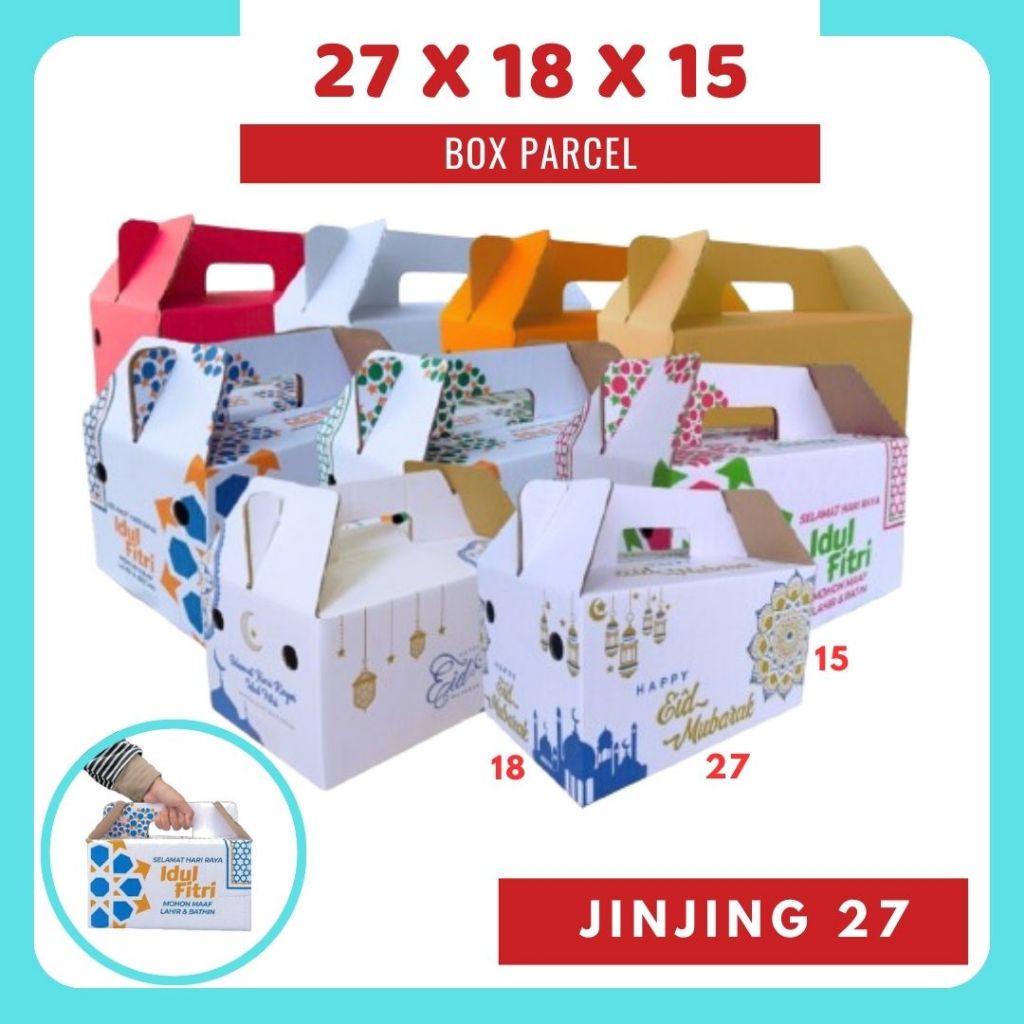 

Box Parcel 27x18x15 (Jinjing) Gable Box hampers Bingkisan lebaran Kardus Packing/Parcell/Lebaran/idul Fitri/Paket/sembako/hampers/eid mubarak