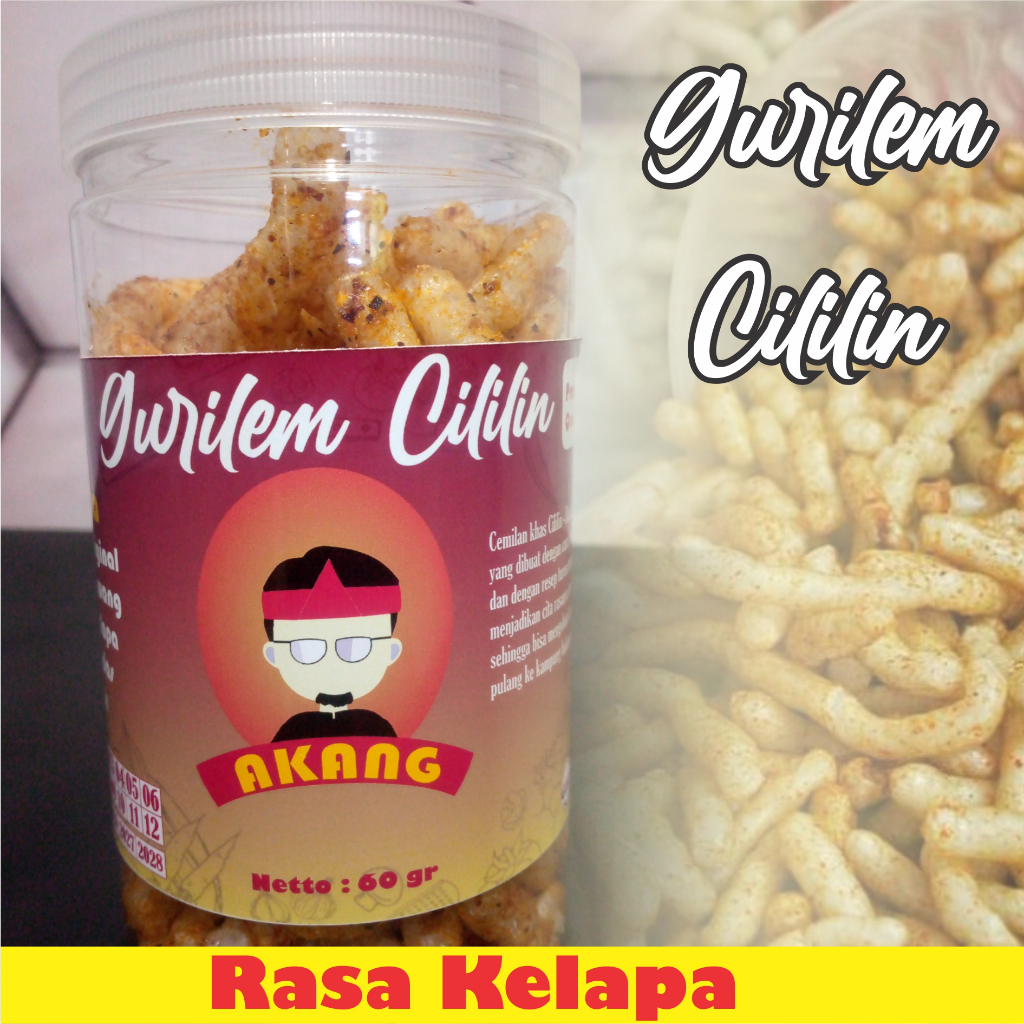 

Kerupuk Gurilem Cililin Premium rasa Kelapa