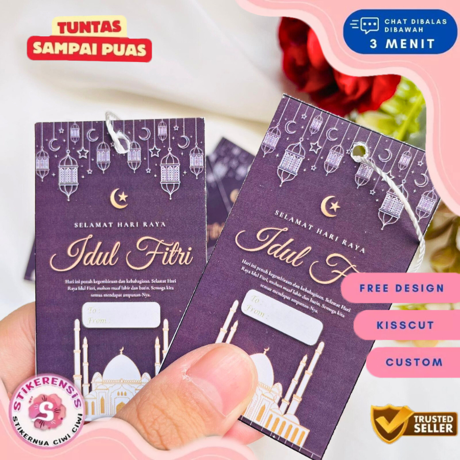 

Kartu Ucapan Selamat Hari Raya Idul Fitri Custom Tulisan Hangtag Hampers Lebaran Eid Mubarak Murah