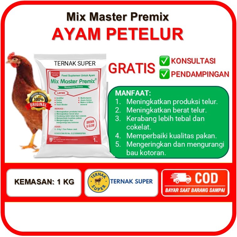 MIX MASTER PREMIX LAYER - SUPLEMEN PAKAN UNTUK AYAM PETELUR