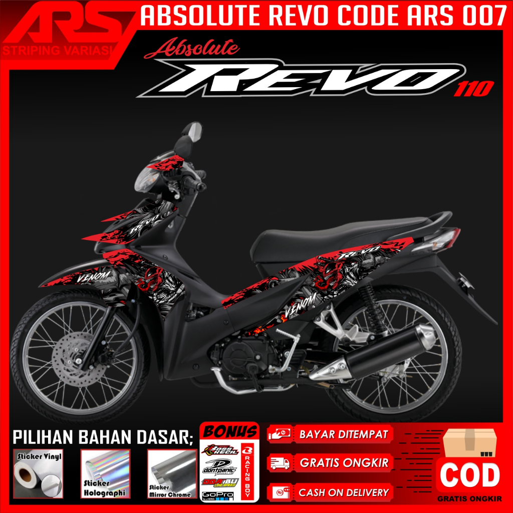 STRIPING ABSOLUTE REVO 110 VARIASI VENOM ABSOLUTE REVO 110 STICKER ABSOLUTE REVO STIKER MOTOR REVO
