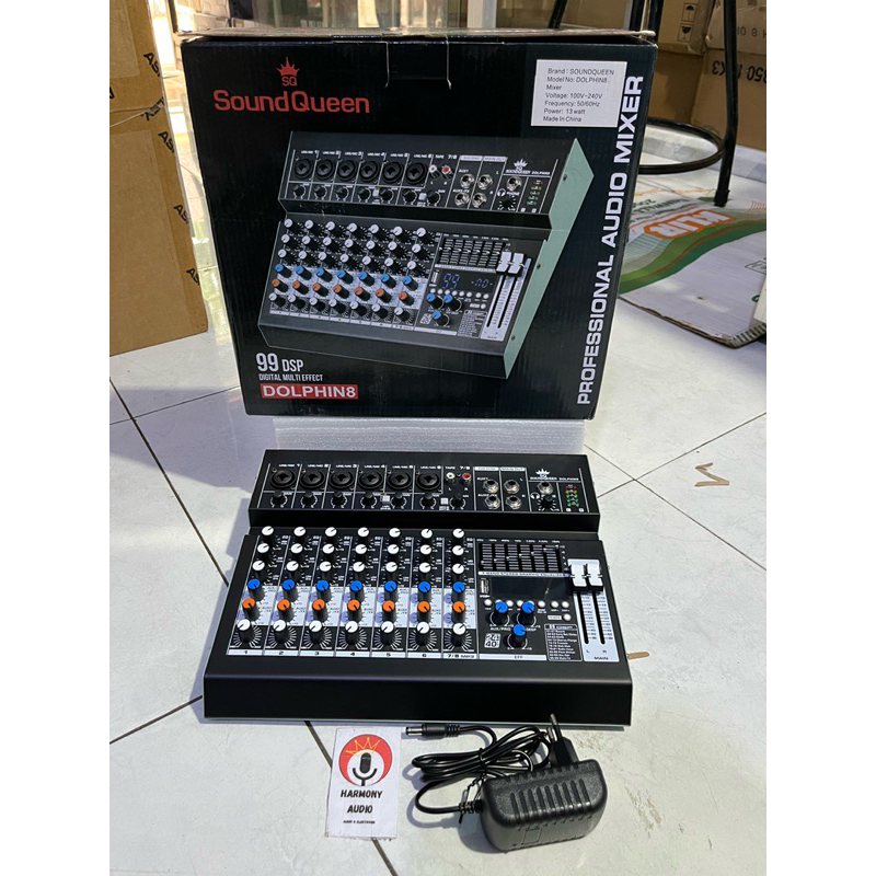 Mixer Audio Soundqueen SQ Dolphin 8 8ch 8chanel original 99dsp usb bluetooth equalizer