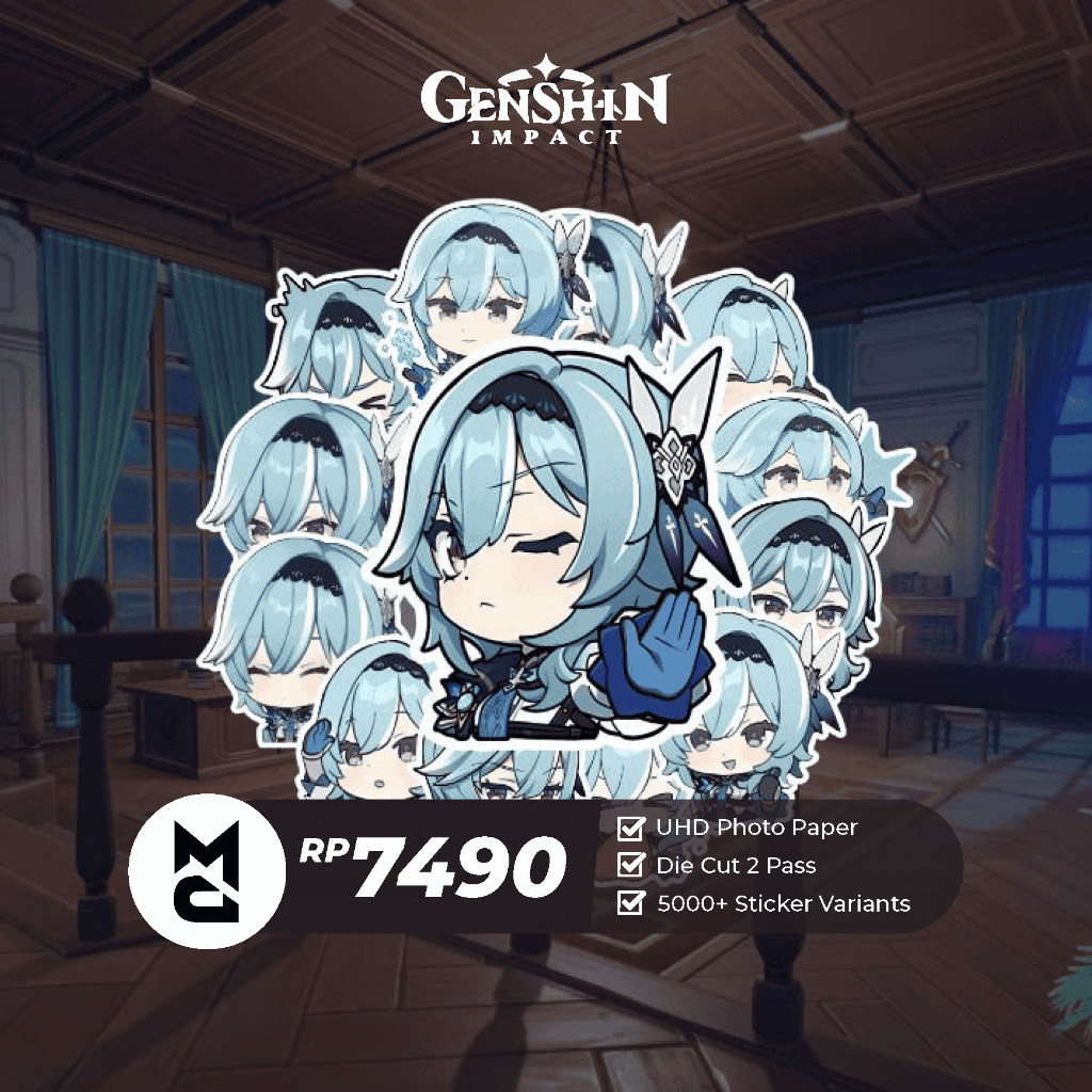 

Sticker Genshin Impact Eula Sticker Anime Aesthetic Lucu Sticker Helm Laptop Motor Hp