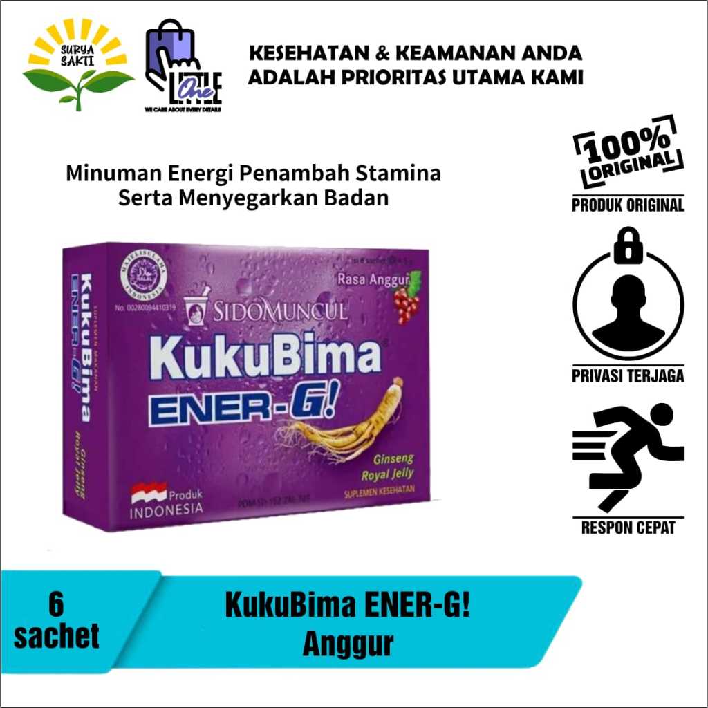 

Little One - Kuku Bima Ener-G Vit C1000 Anggur 6's - Minuman Berenergi Vitamin Rasa Anggur / Grape