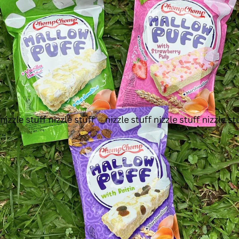 

Chomp Chomp Mallow Puff 50 gr / Nougat Marshmallow Chomp Chomp / Snack Anak Marshmallow Nougat Vanilla Strawberry Raisin