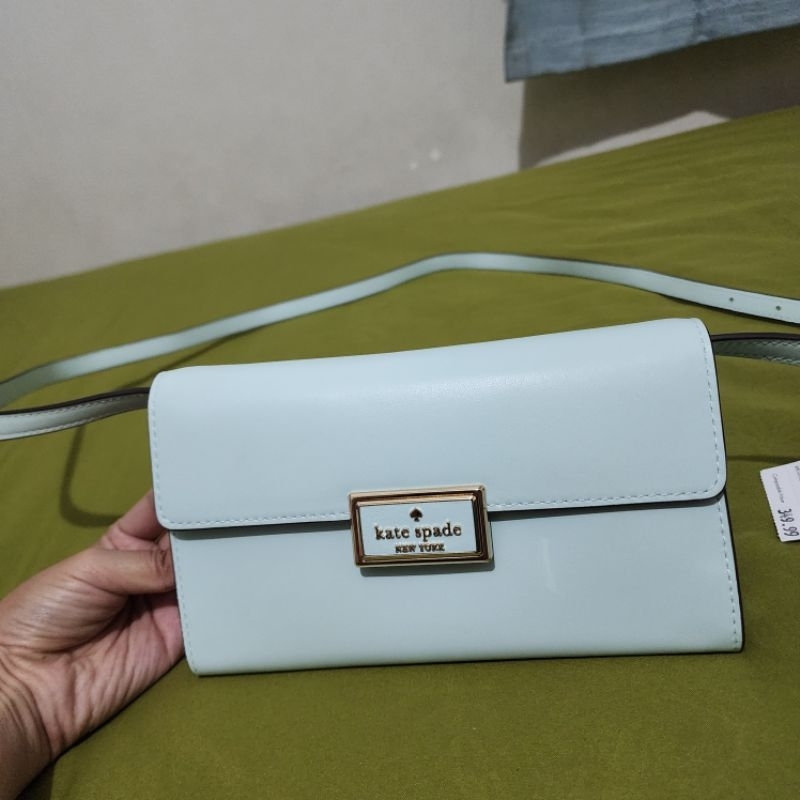 kate spade smooth leather wallet turquoise