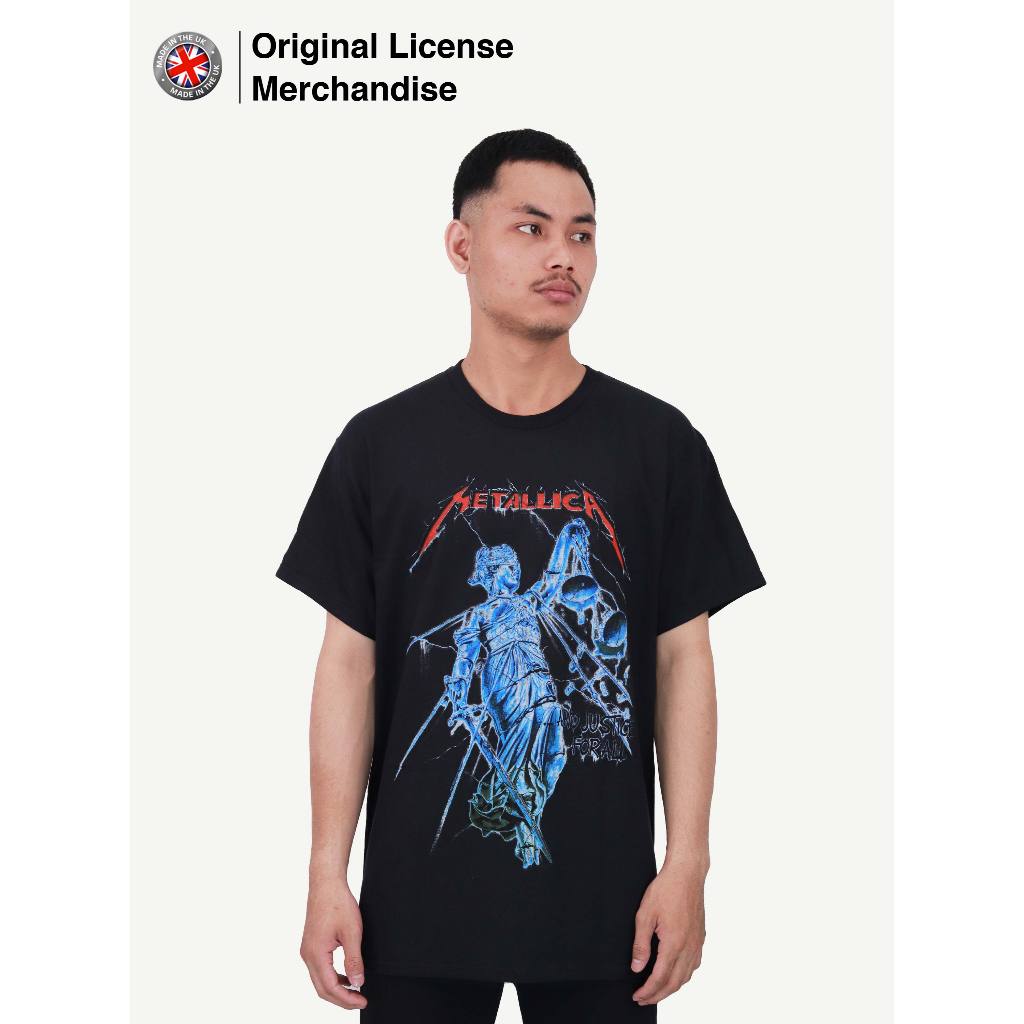 Kaos Baju Pria Wanita Unisex Original Musik Band METALLICA Blue Justice Official Merchandise