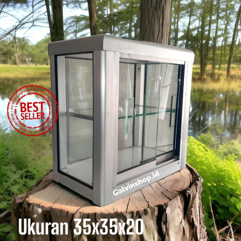 Etalase kaca/ Etalase mini 35cm x 20cm/ etalase serbaguna