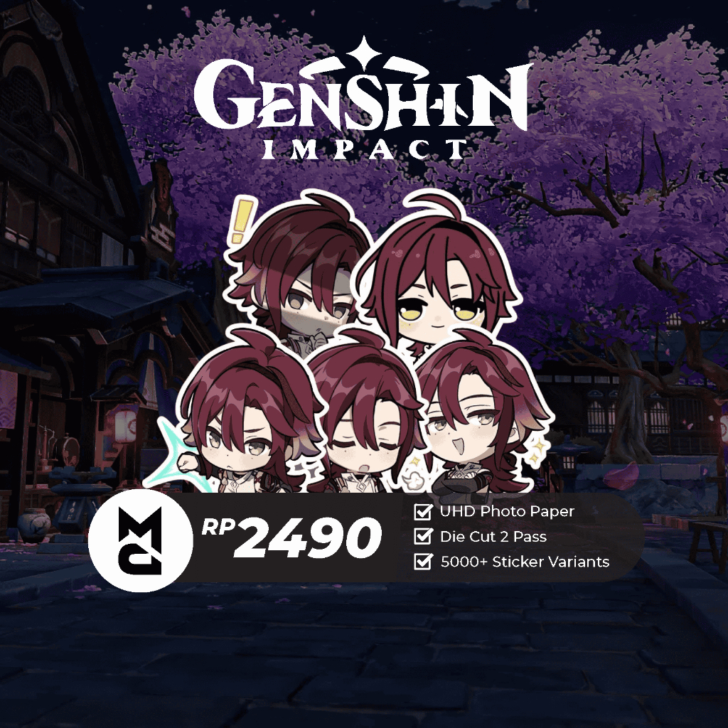 

Sticker Genshin Impact Heizou Stiker pack Aeshhetic Anime Hp Laptop Helm